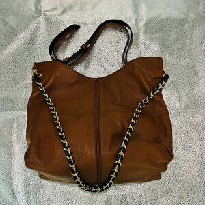 Michael Kors Downtown Astor Shoulder Bag Brown Women's Leather Chain Strap NWT